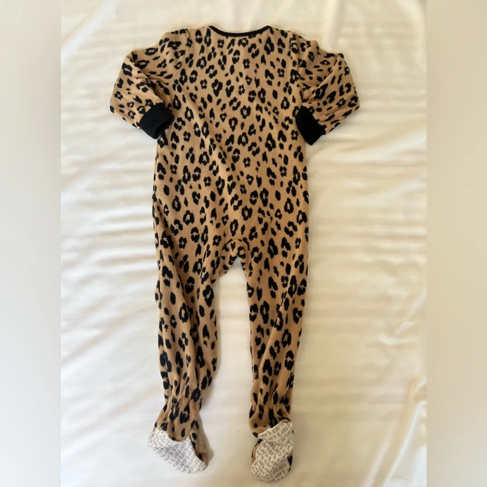 Baby Girls‎ One-Piece Leopard-Print Fleece Footed Pajamas 2T